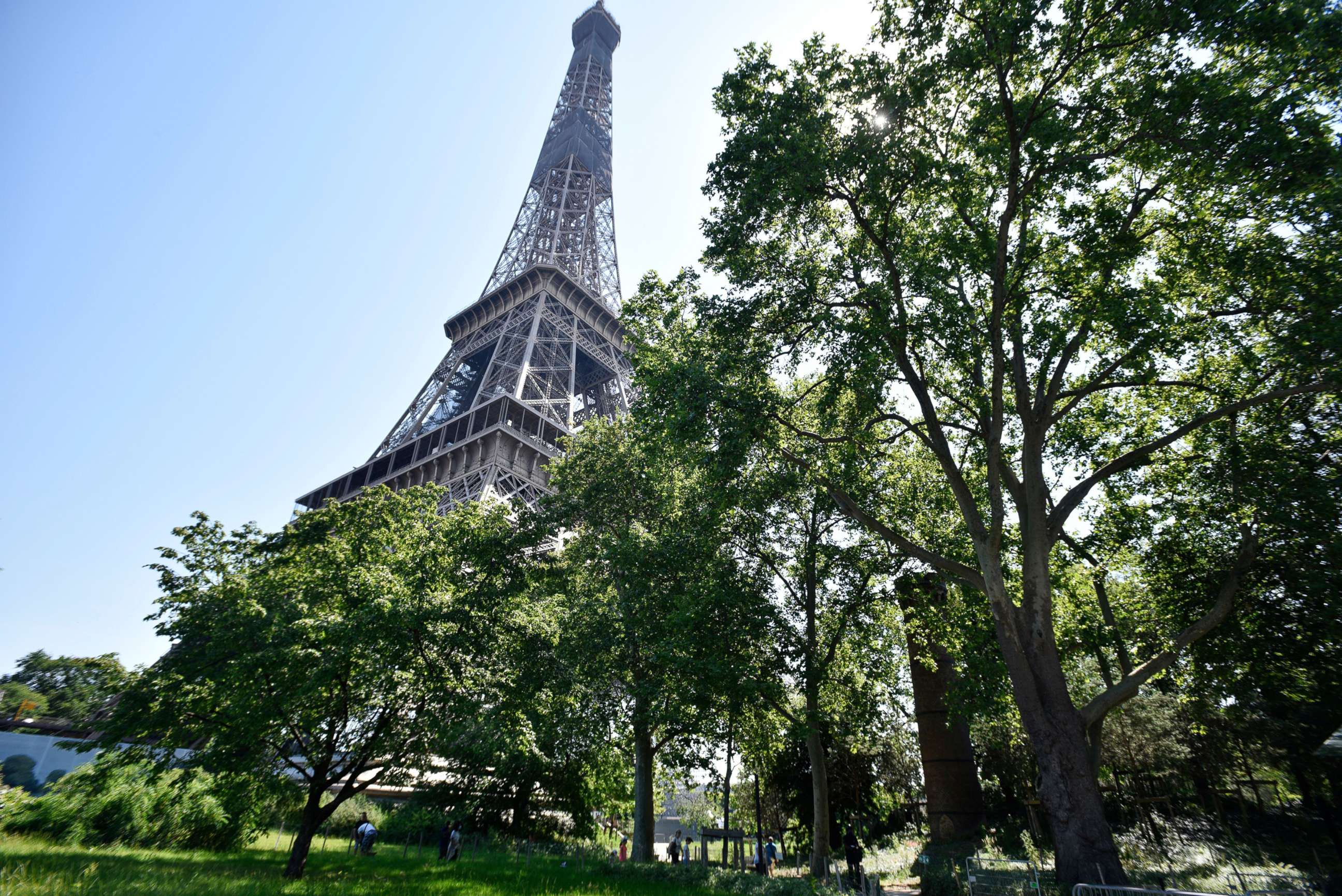 PHOTO: Visitors attend the reopening day of the Eiffel Tower in Paris, June 25, 2020.