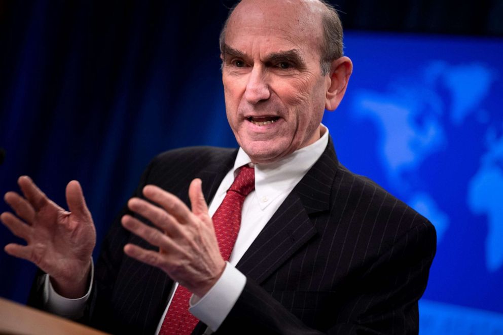 PHOTO: Special Representative for Venezuela Elliott Abrams during a briefing at the Department of State about new sanctions, Feb. 18, 2020, in Washington.