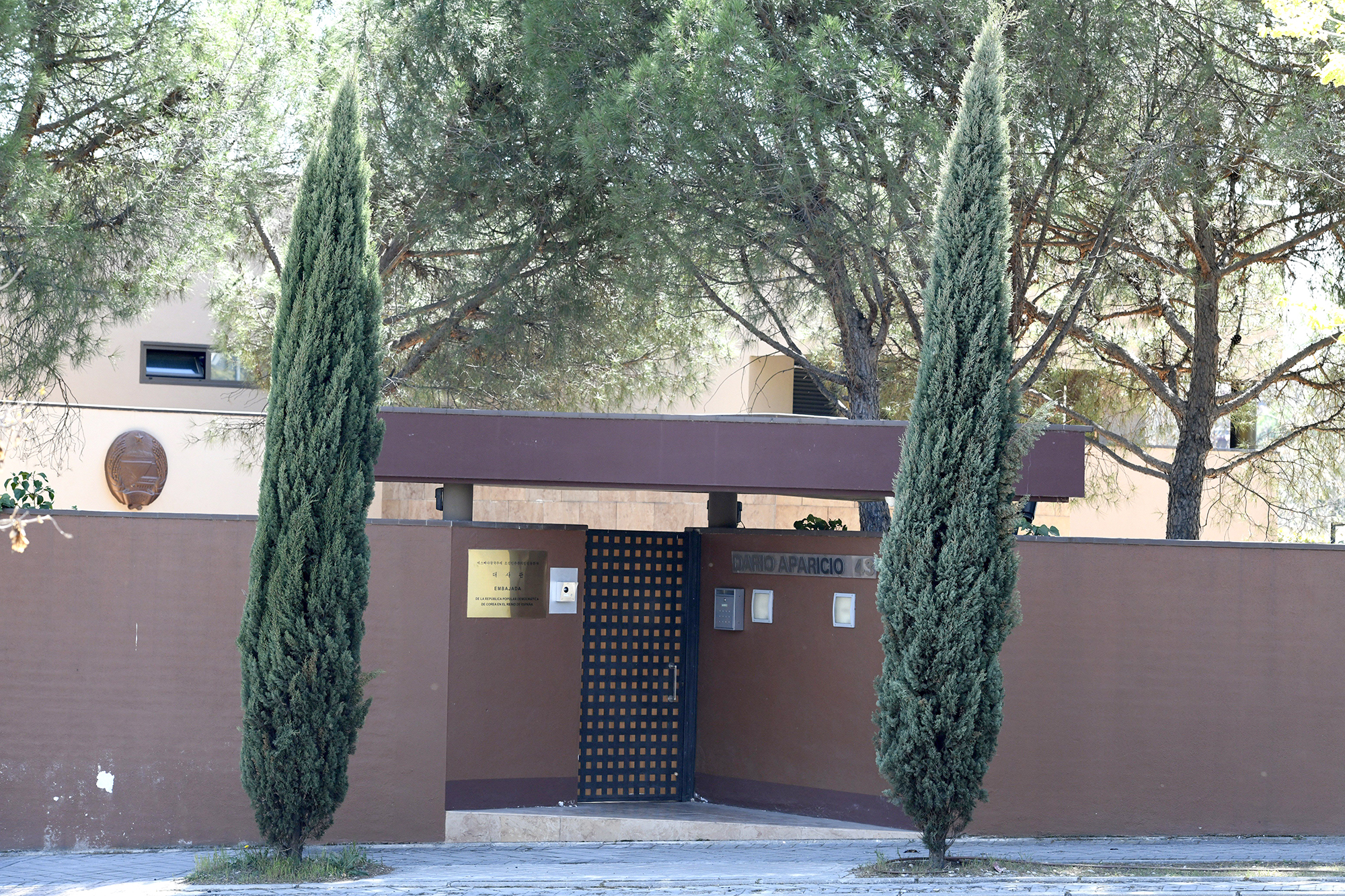 PHOTO: An outside view of the Embassy of North Korea in Madrid, Spain, March 27, 2019. 