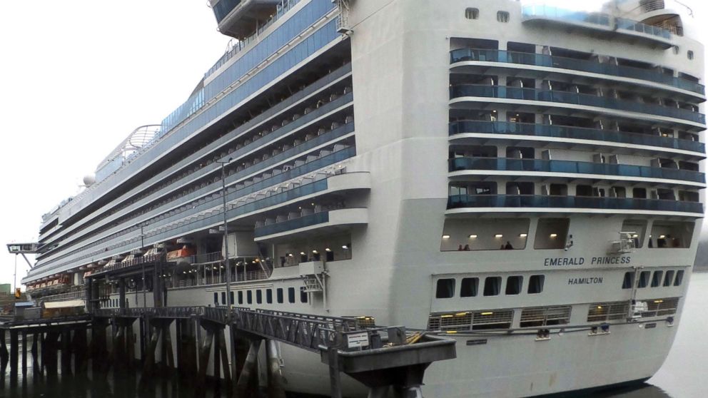 The Emerald Princess cruise ship is docked in Juneau, Alaska, July 26, 2017. The FBI is investigating the domestic dispute death of a Utah woman on board the ship, which was traveling in U.S. waters outside Alaska. 