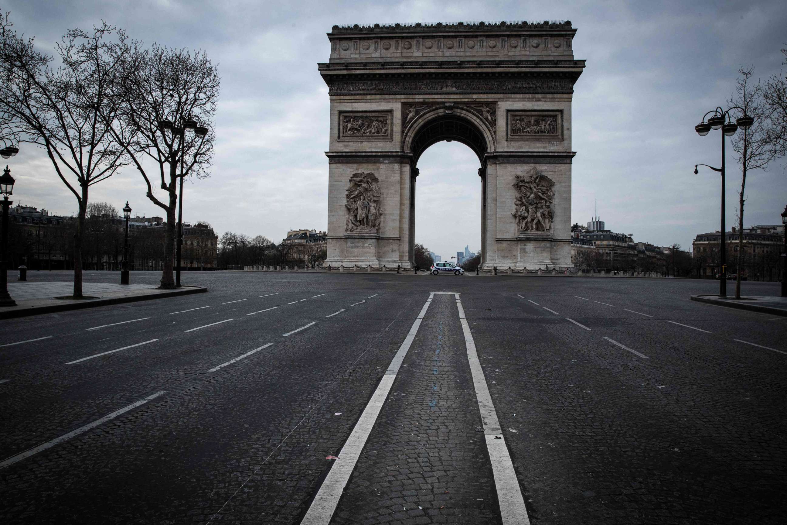 PHOTO: The Arc de Triomphe in Paris, as a strict lockdown came into in effect in France to stop the spread of COVID-19 caused by the novel coronavirus, March 17, 2020.