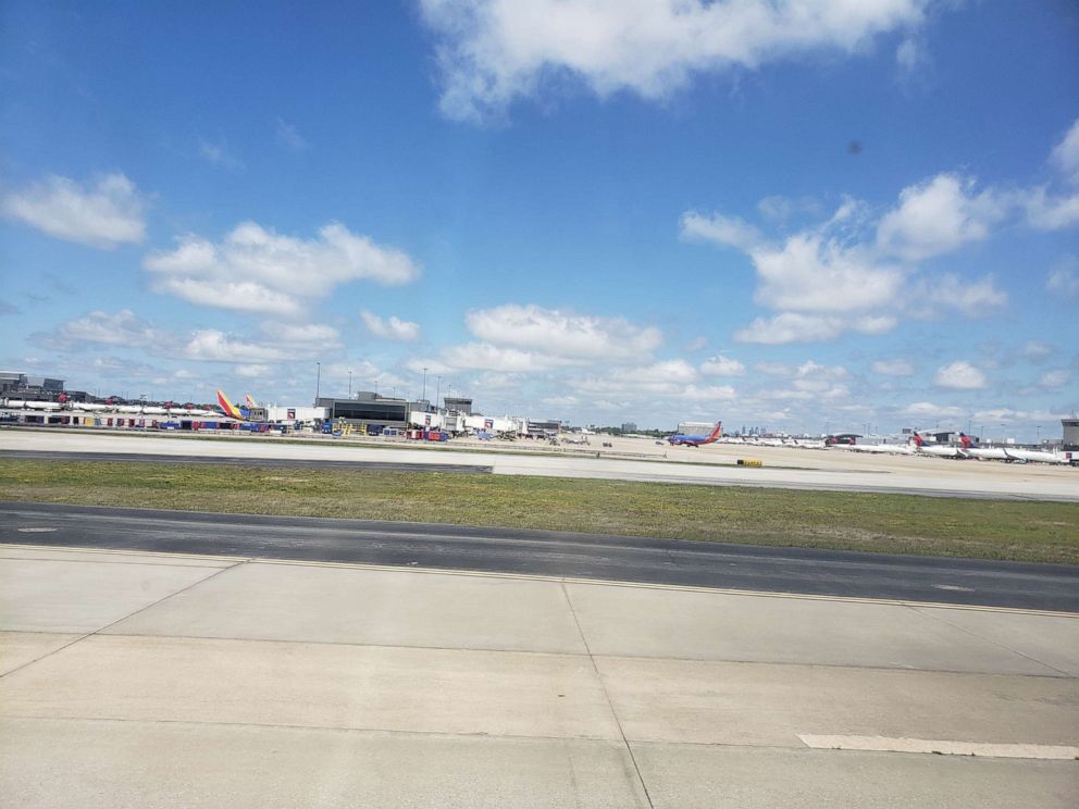 PHOTO: Empty gates are shown at Hartsfield-Jackson Atlanta International Airport on April 20, 2020.