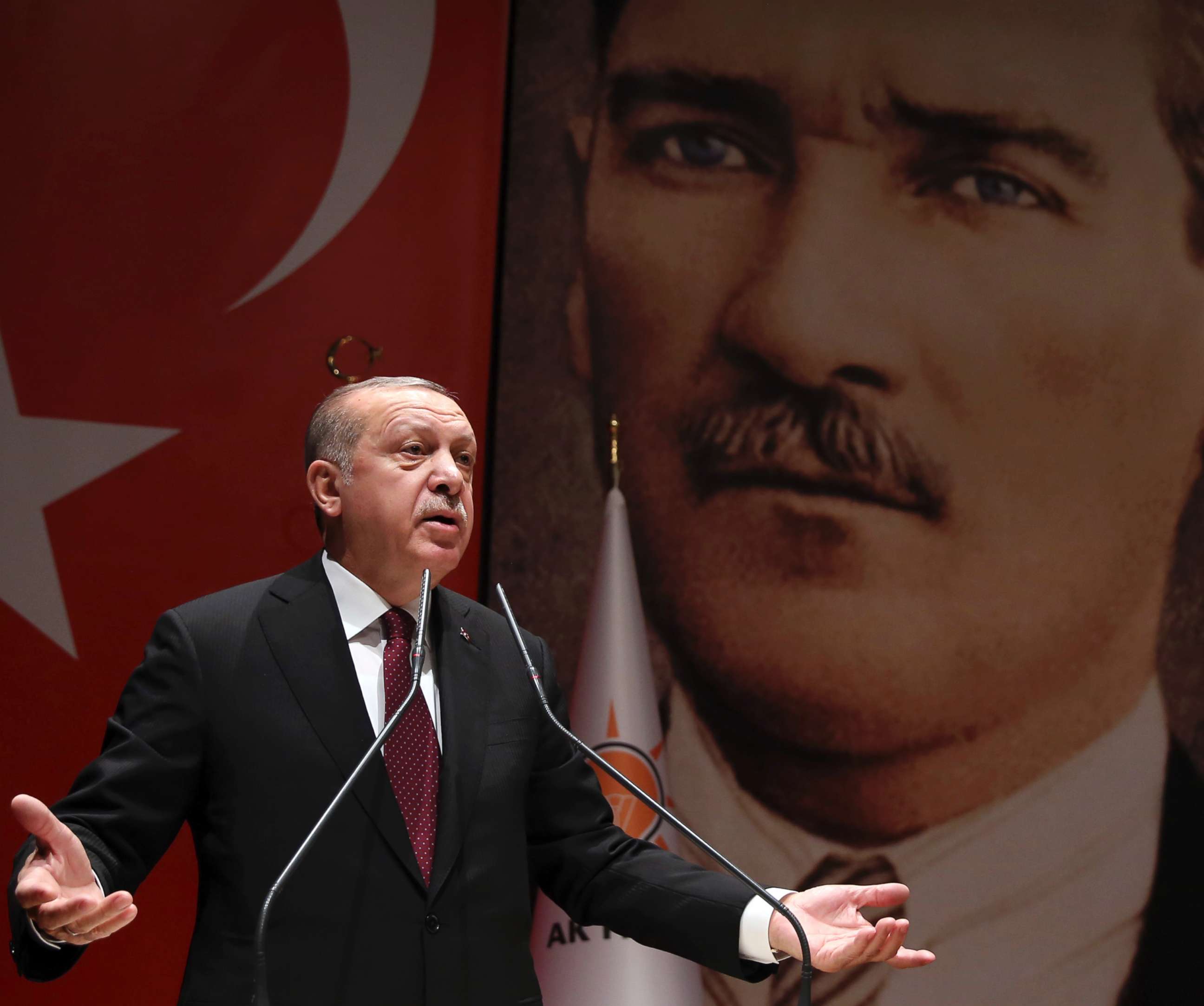 PHOTO: Turkey's President Recep Tayyip Erdogan addresses his ruling party members in Ankara, Turkey, Jan. 26, 2018.