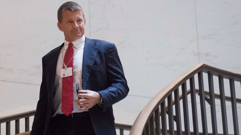 PHOTO:Erik Prince, founder of private military contractor Blackwater USA, arrives to testify during a closed-door House Select Intelligence Committee hearing on Capitol Hill in Washington, D.C., Nov. 30, 2017.