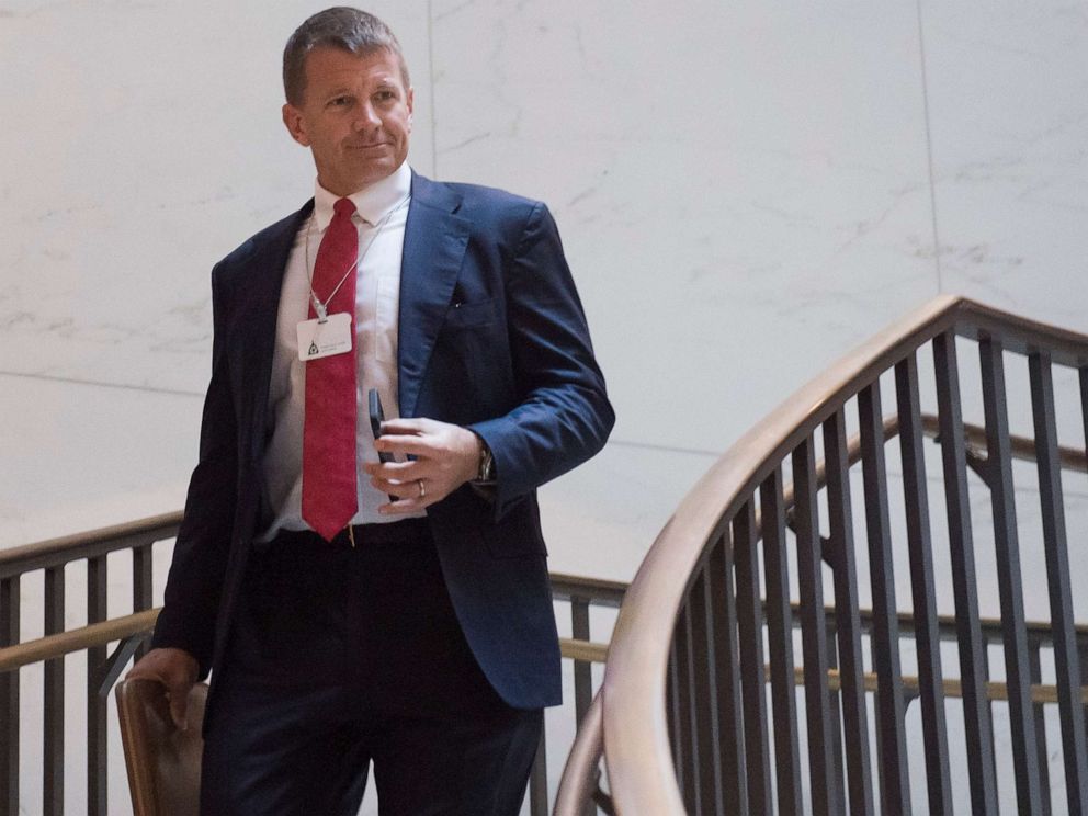 PHOTO:Erik Prince, founder of private military contractor Blackwater USA, arrives to testify during a closed-door House Select Intelligence Committee hearing on Capitol Hill in Washington, D.C., Nov. 30, 2017.