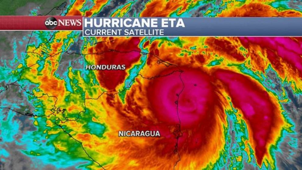 PHOTO: Hurricane Eta current satellite map.