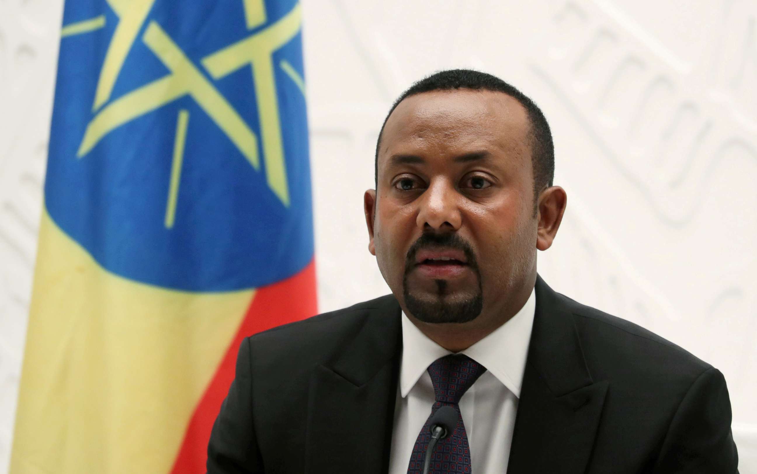 FILE PHOTO: Ethiopian Prime Minister Abiy Ahmed speaks at a news conference at his office in Addis Ababa, Ethiopia, Aug. 1, 2019.