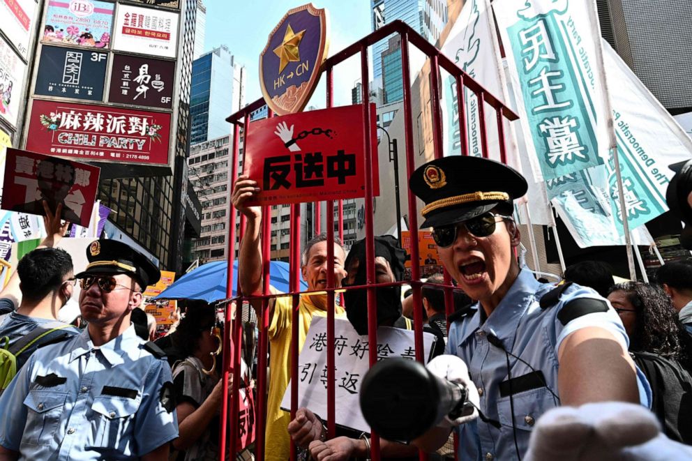 PHOTO:Demonstrators attend a protest in Hong Kong, April 28, 2019, against a controversial move by the government to allow extraditions to the Chinese mainland. 