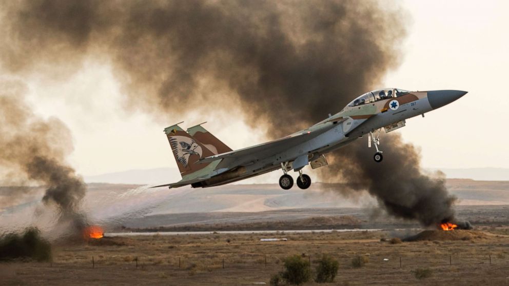 PHOTO: In this file photo dated Dec. 29, 2016, an Israeli F-15 fighter jet takes off during an air show at the graduation ceremony of Israeli air force pilots at the Hatzerim base in the Negev desert, near the southern Israeli city of Beer Sheva.