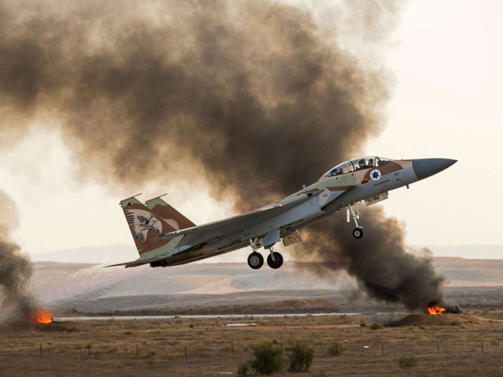PHOTO: In this file photo dated Dec. 29, 2016, an Israeli F-15 fighter jet takes off during an air show at the graduation ceremony of Israeli air force pilots at the Hatzerim base in the Negev desert, near the southern Israeli city of Beer Sheva.