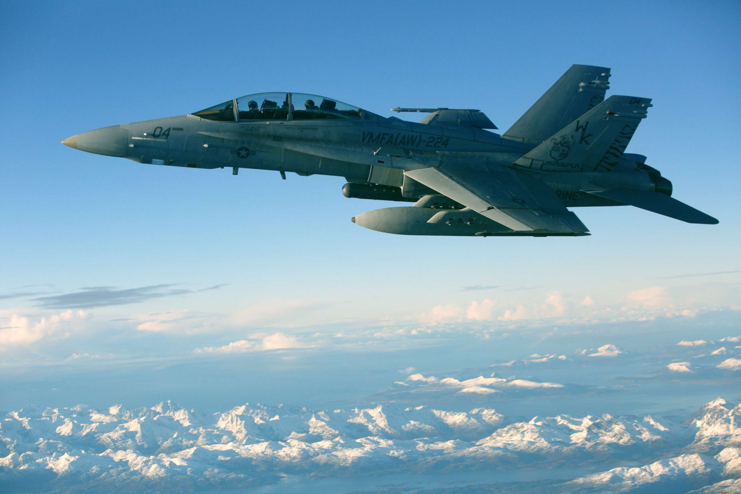 PHOTO: An F/A-18D Hornet, with Marine All-Weather Fighter Attack Squadron (VMFA) 224, conducts an aerial refuel in Norway, during Exercise Trident Juncture 18, Oct. 24, 2018.