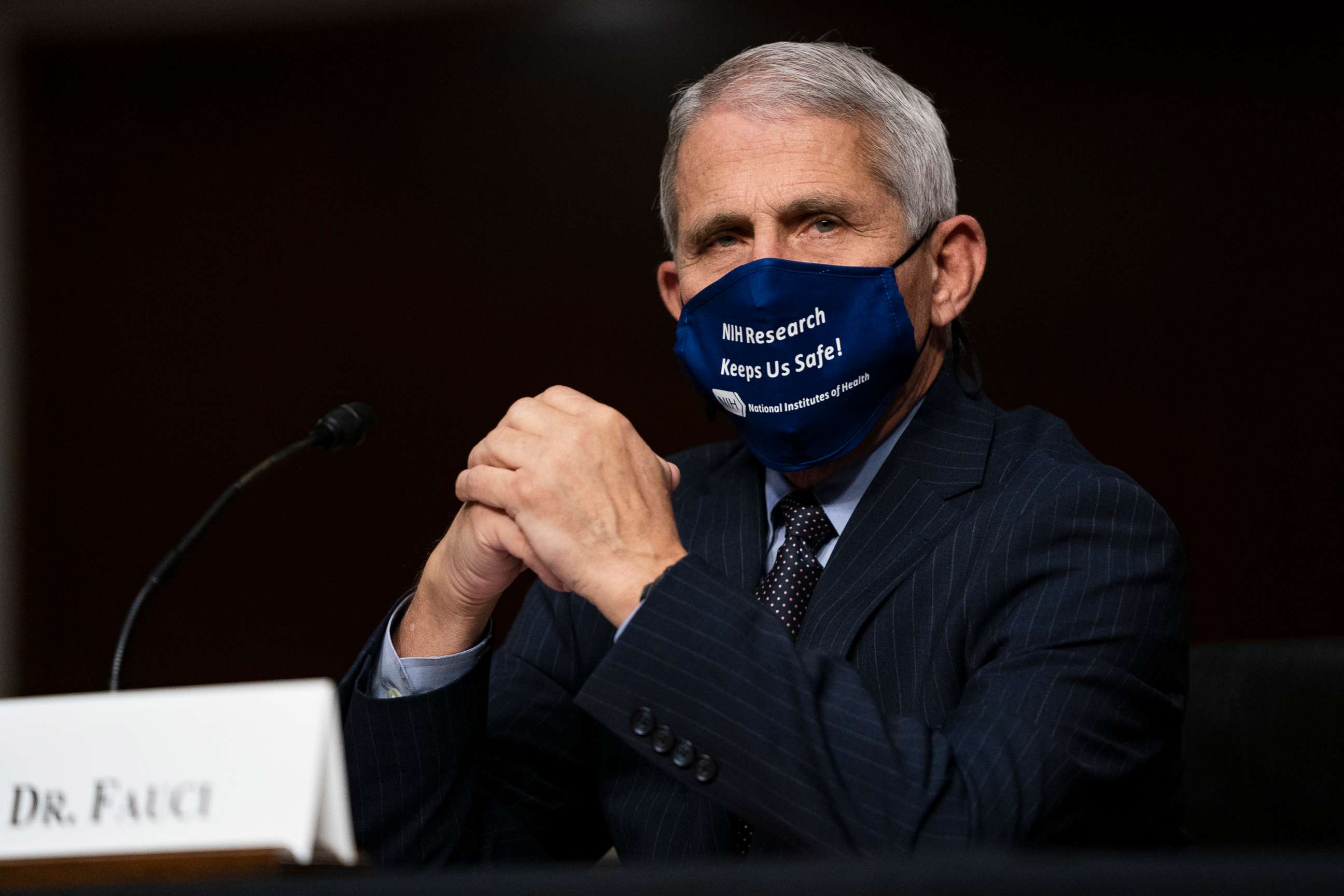 PHOTO: Dr. Anthony Fauci, director of the National Institute of Allergy and Infectious Diseases, testifies at a hearing of the Senate Health, Education, Labor and Pensions Committee on Sept. 23, 2020, in Washington.