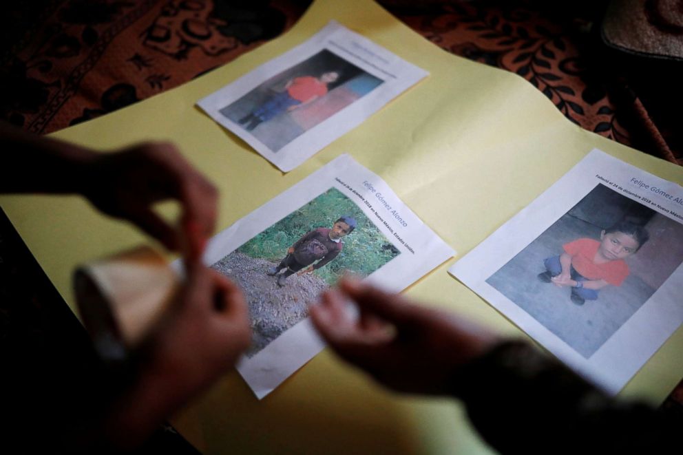 PHOTO: Women make an altar with pictures of Felipe Gomez Alonzo, an 8-year-old boy  who fell ill and died in the custody of U.S. Customs and Border Protection, at the family's home in the village of Yalambojoch, Guatemala, Dec. 27, 2018.