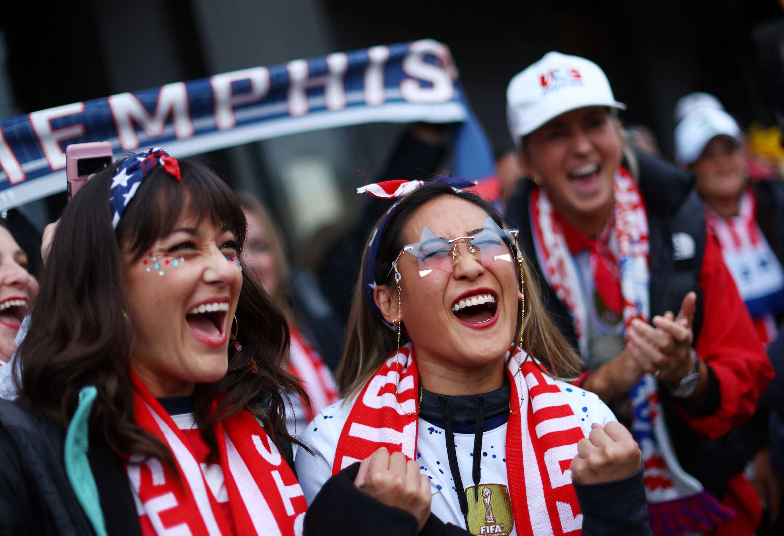 PHOTO: United States fans outside the stadium before the Sweden vs. United States match on August 6, 2023, in Melbourne, Australia.