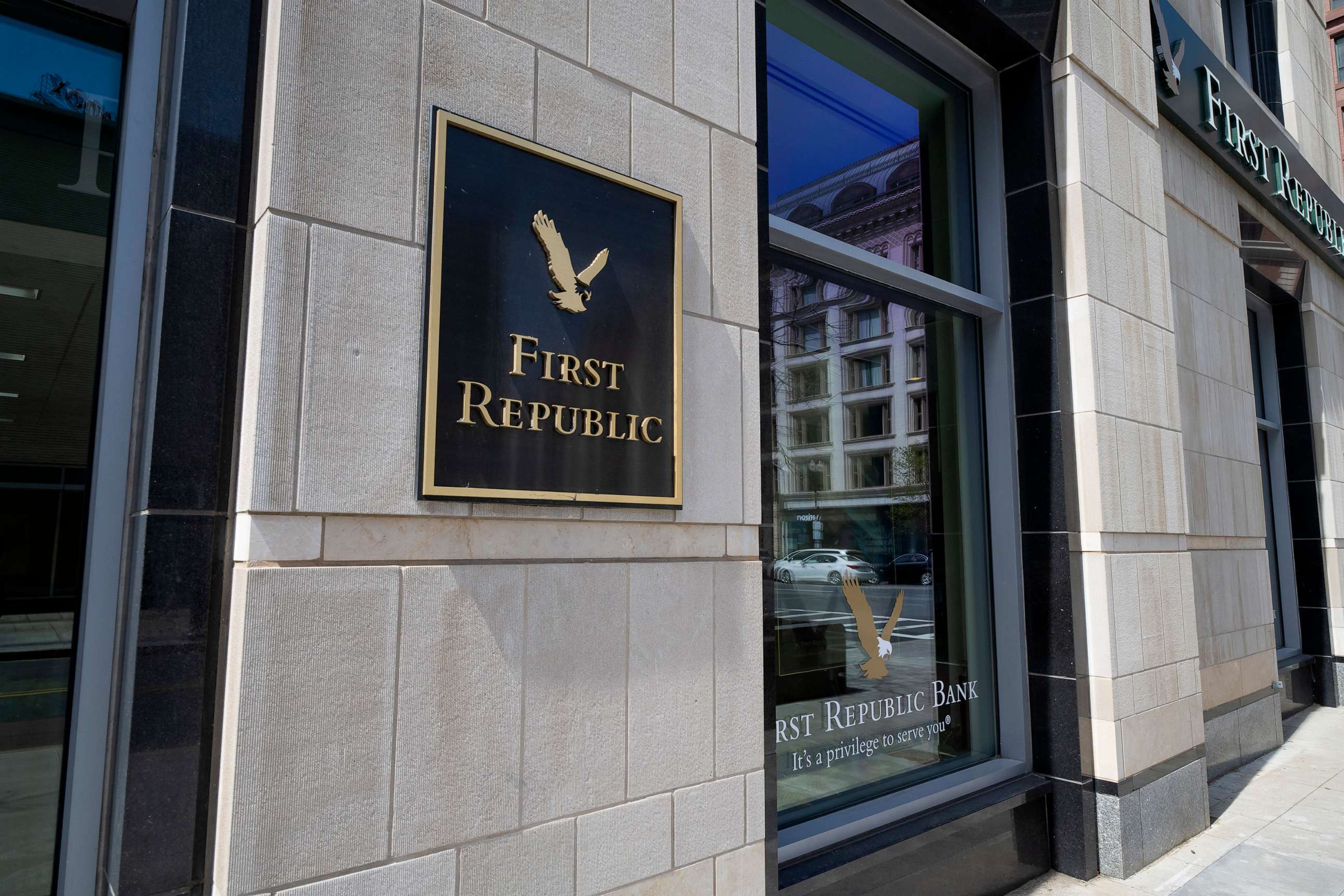 PHOTO: A branch of the First Republic Bank is shown in Boston, on April 28, 2023.