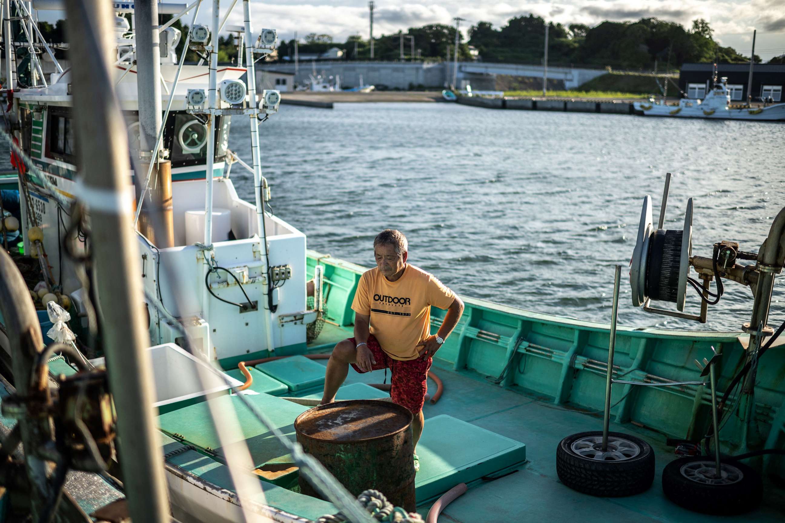 PHOTO: Fisherman Haruo Ono stands on one of his fishing boats at Tsurishihama Fishing Port, Shinchi-machi of Fukushima Prefecture, some 60 kms north of the crippled Fukushima Daiichi nuclear plant on August 21, 2023.