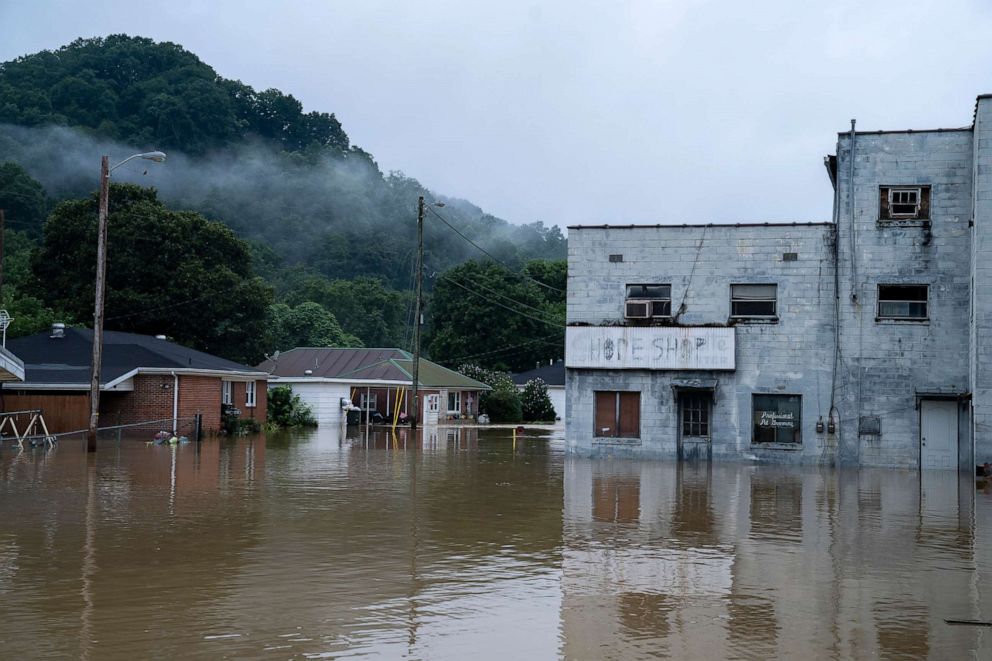 PHOTO: Flooding is shown in downtown Jackson, Ky., on July 29, 2022.