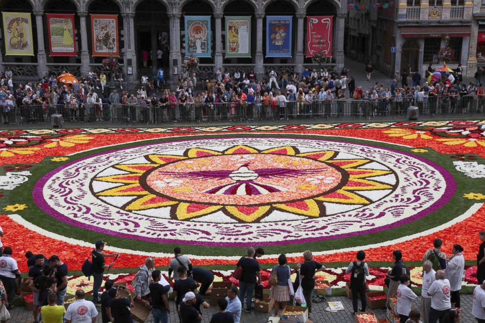 PHOTO: The Flower Carpet at the Grand Place in Brussels, Belgium, Aug. 16, 2018.