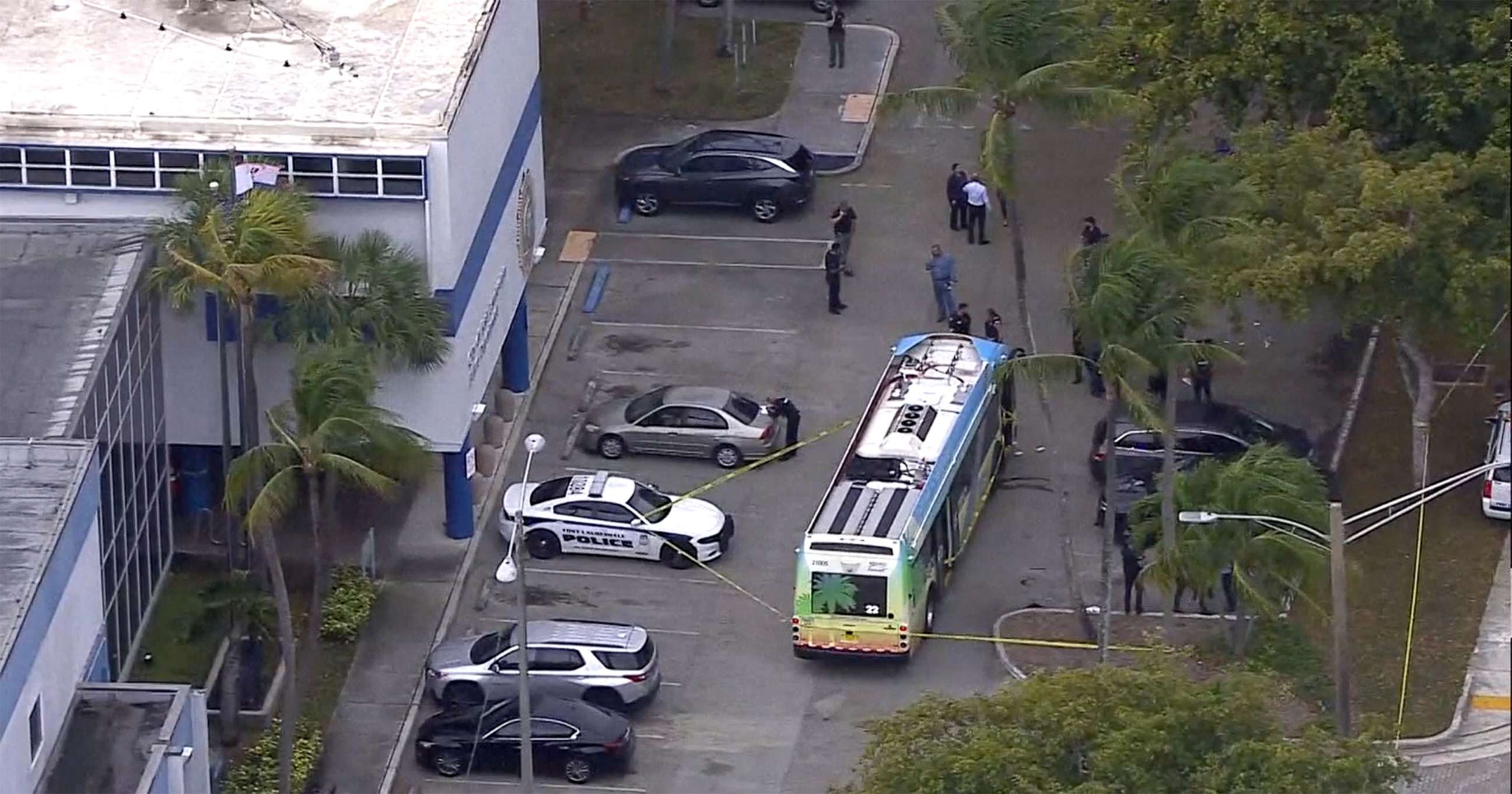 PHOTO: Police respond to the scene of a shooting aboard a transit bus in Fort Lauderdale, Fla., March 17, 2022.