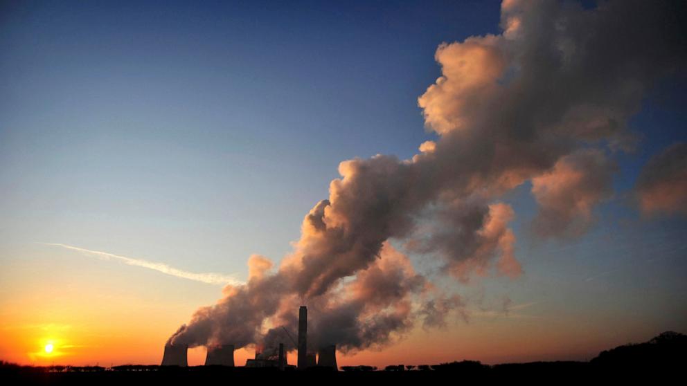 PHOTO: The sun sets over Ratcliffe on Soar Power Station near Nottingham, England.