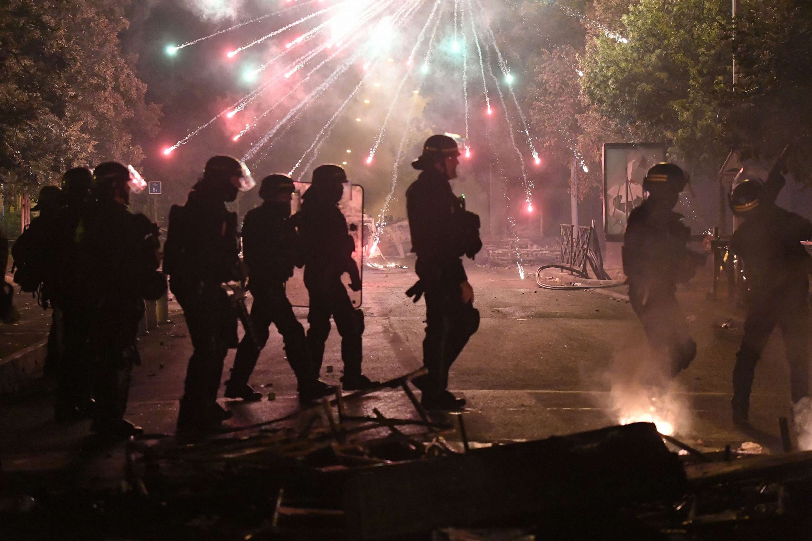 PHOTO: Riot police clash with protesters in Nanterre, near Paris, France, on June 29, 2023.