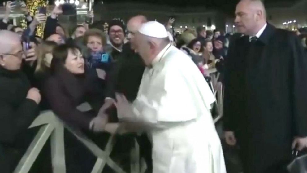 Image result for pope francis slapping woman