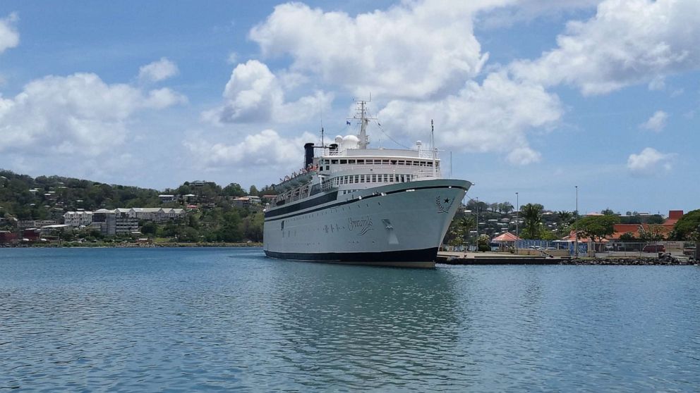 PHOTO: St. Lucia Marine Police have confirmed to ABC News that the boat quarantined due to a possible case of measles at the island nation is the Freewinds, which belongs to the Church of Scientology.
