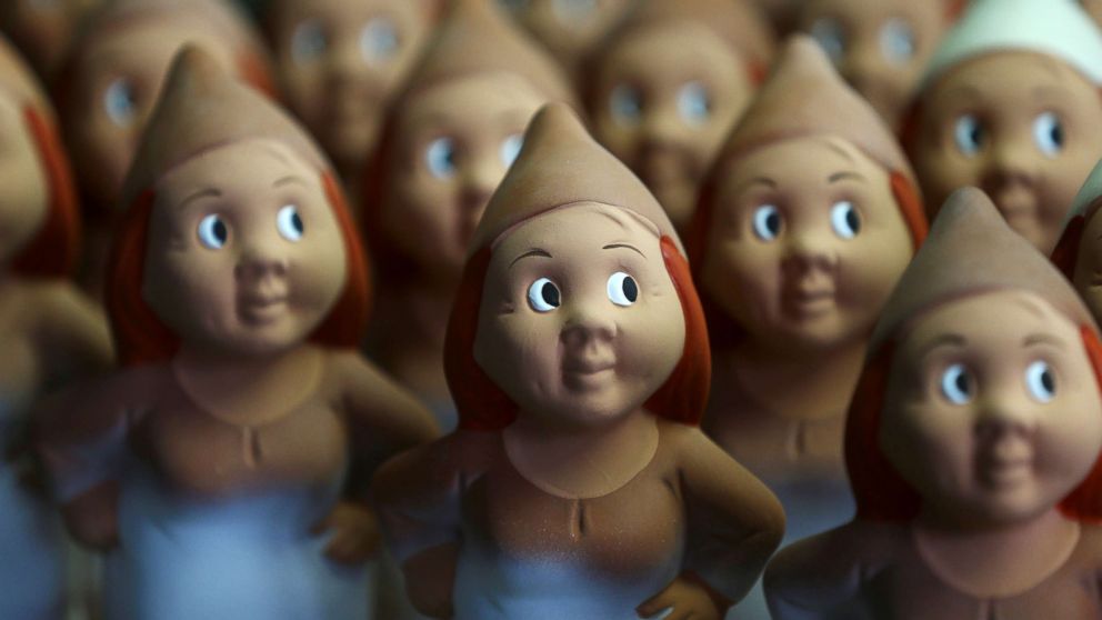 PHOTO: Garden gnomes are pictured at Garden Gnome Manufactory Philipp Griebel, in Graefenroda near Erfurt, Germany, March 5, 2019.