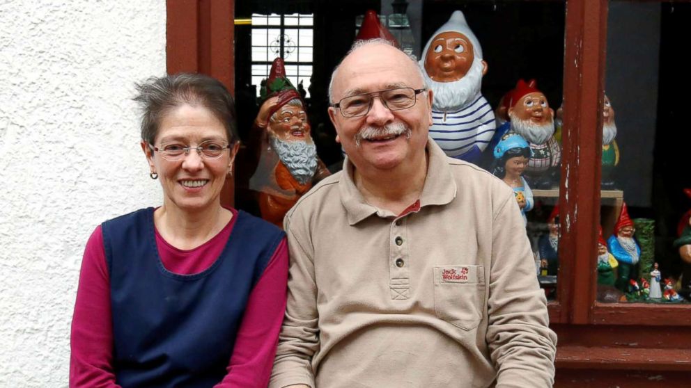 PHOTO: Reinhard Griebel and Iris Umbreit are pictured at Garden Gnome Manufactory Philipp Griebel, in Graefenroda near Erfurt, Germany, March 5, 2019.