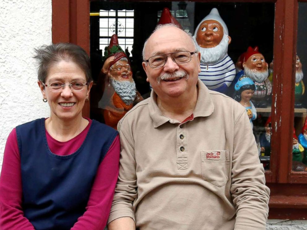 PHOTO: Reinhard Griebel and Iris Umbreit are pictured at Garden Gnome Manufactory Philipp Griebel, in Graefenroda near Erfurt, Germany, March 5, 2019.