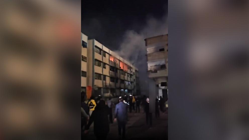 PHOTO: An airstrike Sunday on the Ahmed Abdulaziz school near Nasser hospital in Khan Younis, Gaza has killed 15 people, including children, according to Gaza Civil Defense.