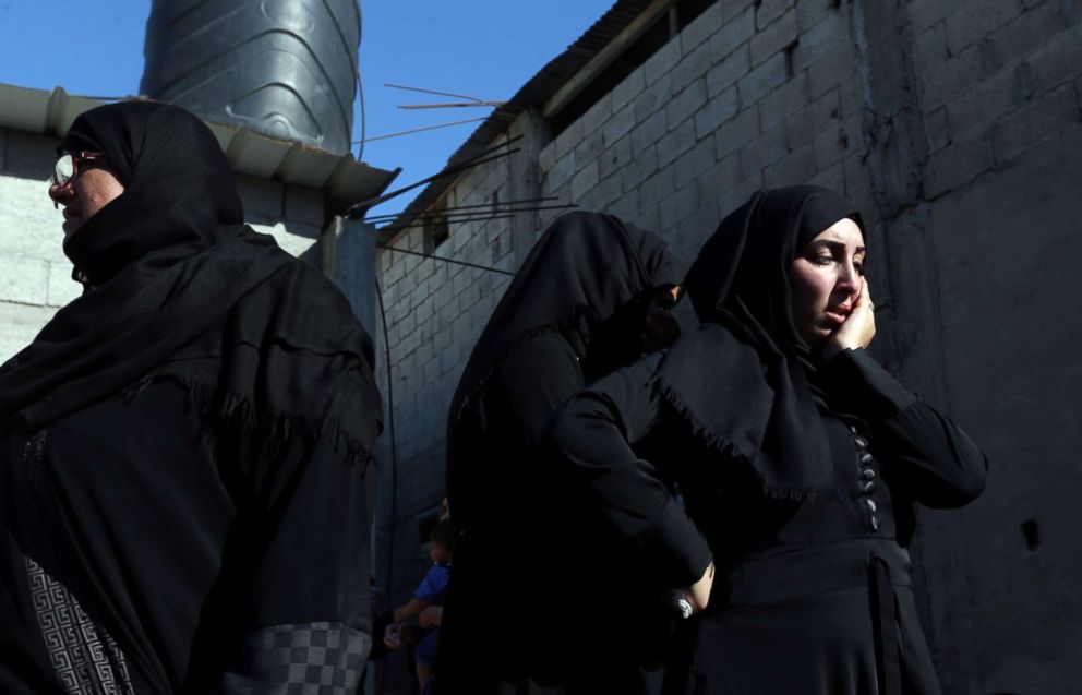 PHOTO: A relative of a Palestinian, who was killed during protests at the Israel-Gaza border, mourns during his funeral in Khan Younis in the southern Gaza Strip, May 14, 2018. More than 50 Palestinians were killed in one day of protests. 