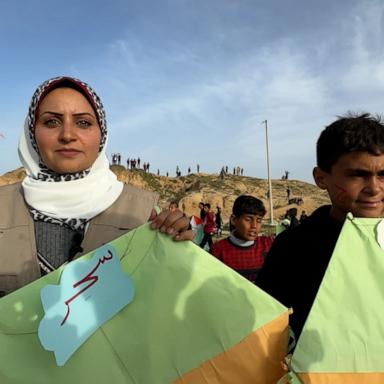 The American Friends Service Committee hosted the kite festival on Thursday in Rafah on the southern tip of Gaza.