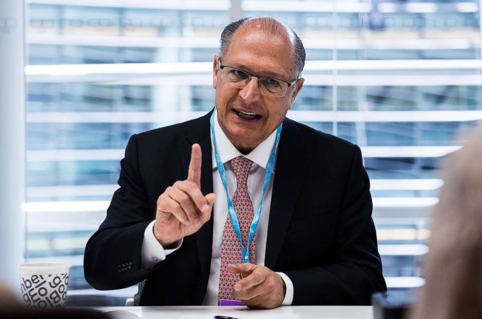 PHOTO: Geraldo Alckmin Filho, governor of Sao Paulo, speaks during an interview in New York, May 15, 2017.