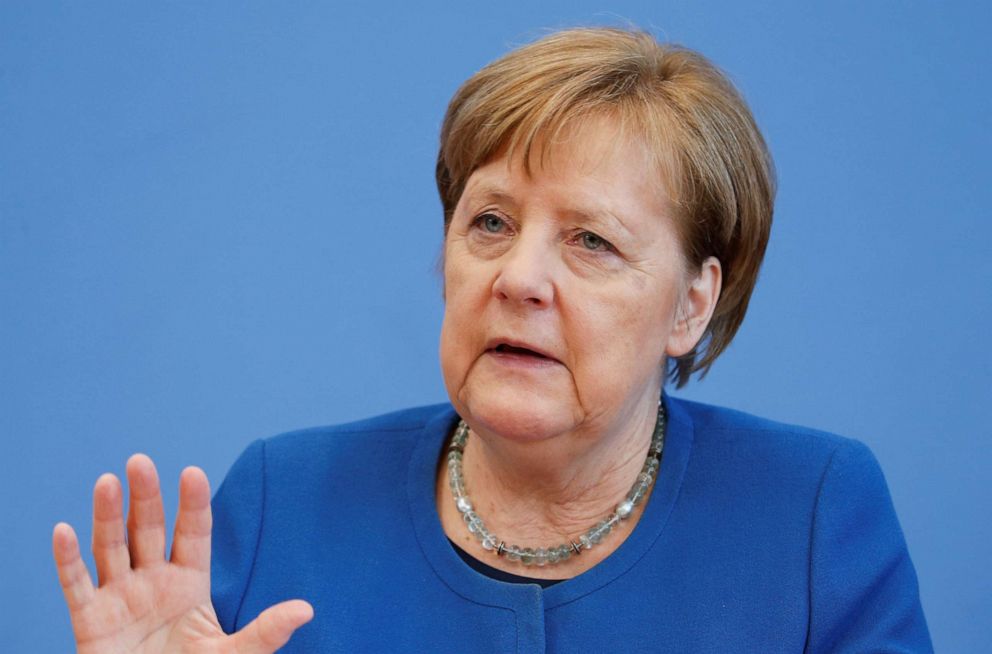 PHOTO: German Chancellor Angela Merkel addresses a news conference on the novel coronavirus outbreak, in Berlin, Germany, March 11, 2020.