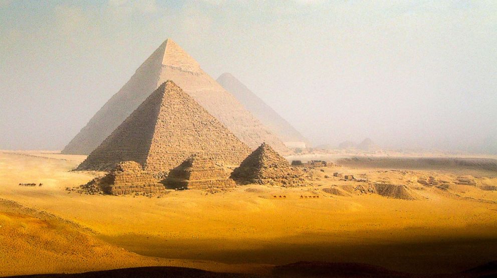 PHOTO: The Pyramids of Menkaure, Khafre and Khufu in the outskirts of Cairo, Egypt are pictured in this undated stock photo.