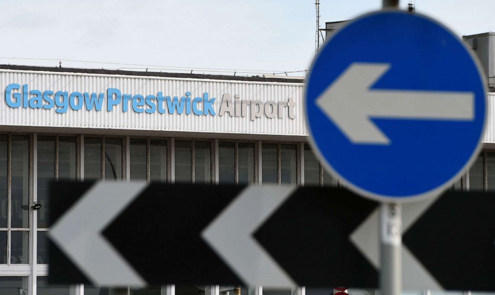 PHOTO: Glasgow Prestwick airport is pictured near Glasgow, southwest Scotland, on Sept. 10, 2019, where U.S. military aircraft have been seen landing recently.