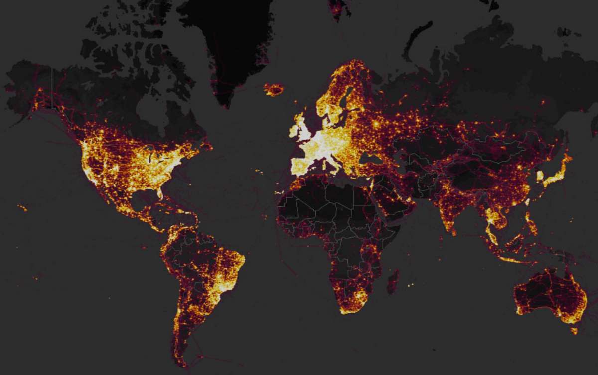 PHOTO: GPS tracking company Strava released an interactive map in November 2017 that showed where the users of fitness devices are around the world.