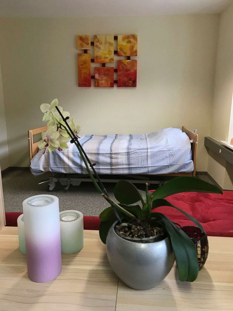PHOTO: Picture shows the bed in Liestal near Basel, Switzerland, where 104-year-old Australian scientist David Goodall ended his life on May 10, 2018. 