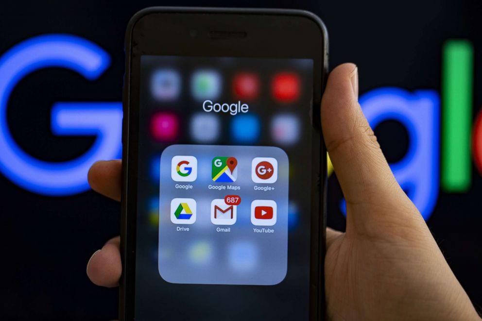 PHOTO: Google applications' logos are seen on a screen in a stock photo. 