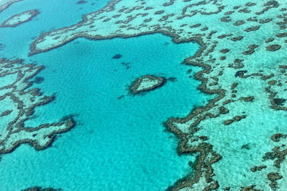 PHOTO: An aerial view of the Great Barrier Reef off the coast of the Whitsunday Islands, along the central coast of Queensland, Nov. 20, 2014.