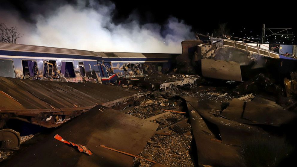 At least 26 dead, 85 injured as trains collide and derail in Greece - ABC  News