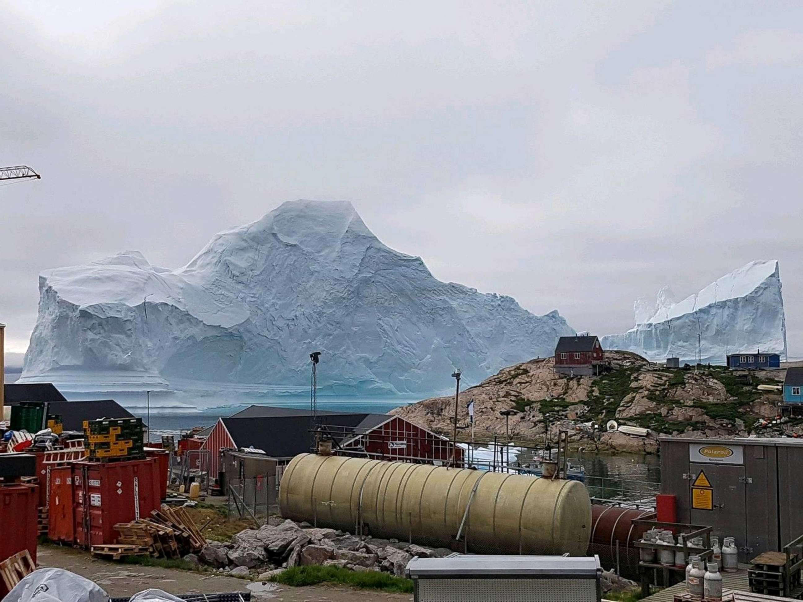 PHOTO: An iceberg floats near the Innaarsuit settlement, Greenland, July 12, 2018.