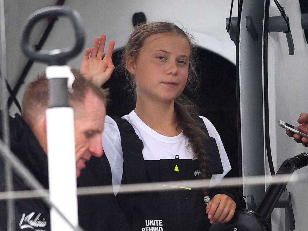 Teen Climate Activist Greta Thunberg Arrives In New York For Un Summit On Sailboat Abc News 4495