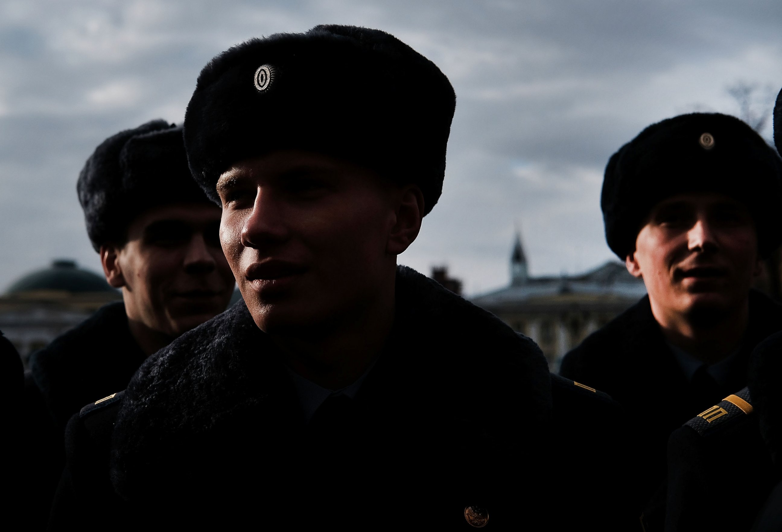 PHOTO: Members of the Presidential Regiment stand outside of the Tomb of the Unknown Soldier on March 4, 2017 in Moscow.