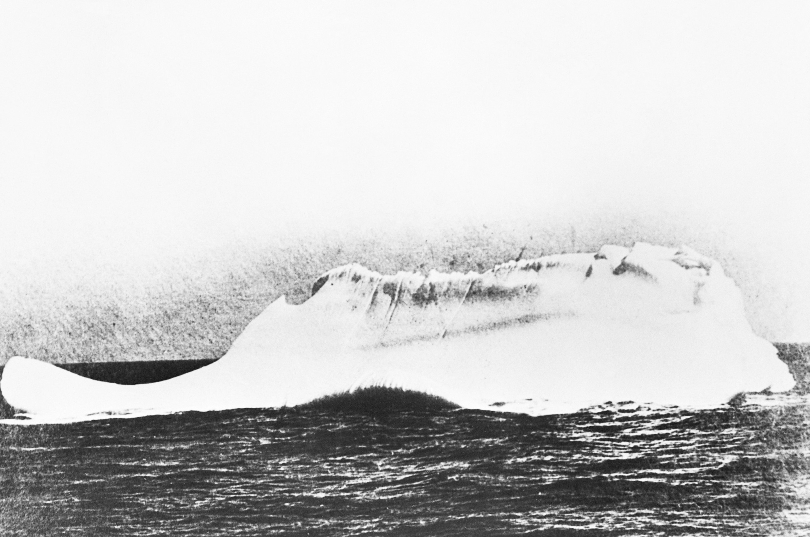 PHOTO: The iceberg that caused the Titanic to sink is pictured in 1912. The 46,000-ton vessel was going at a speed of 25 mph when the ship hit the iceberg. Two hours and forty minutes later the ship was underwater, with the loss of 1,517 lives.