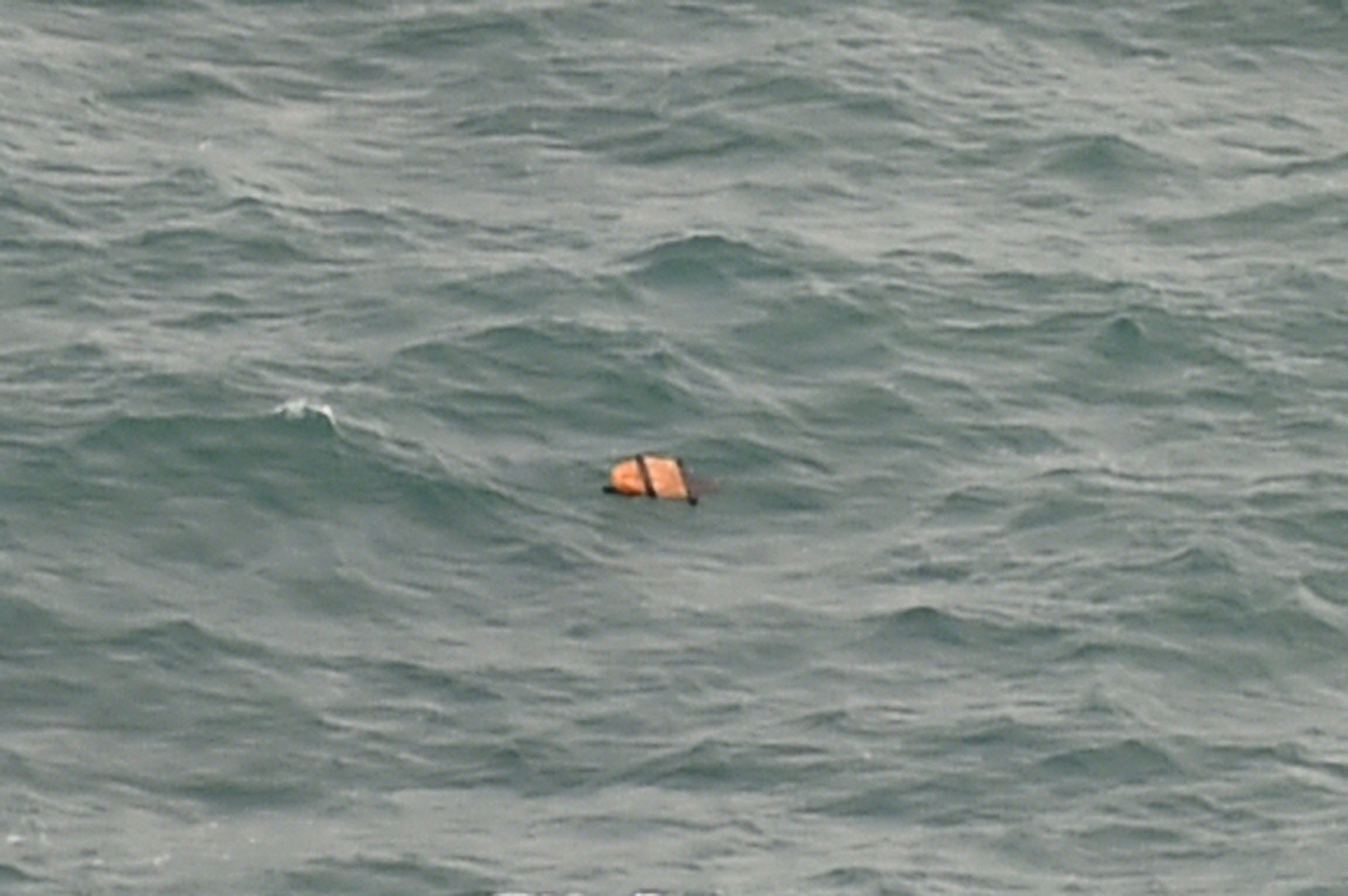 PHOTO: This aerial view shows floating debris spotted in the same area of the Java Sea as other items being investigated by Indonesian authorities as possible objects from missing AirAsia flight QZ8501, Dec. 30, 2014. 