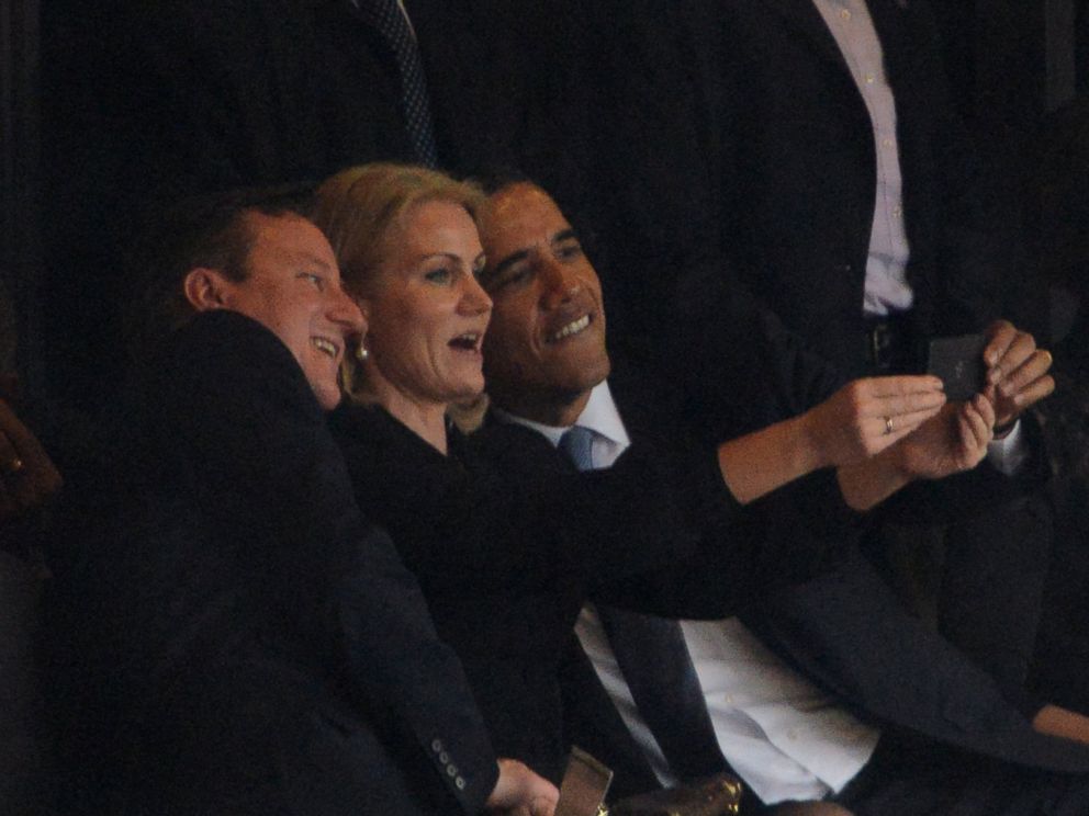 PHOTO: US President Barack Obama, right, Denmarks Prime Minister Helle Thorning Schmidt and British Prime Minister David Cameron