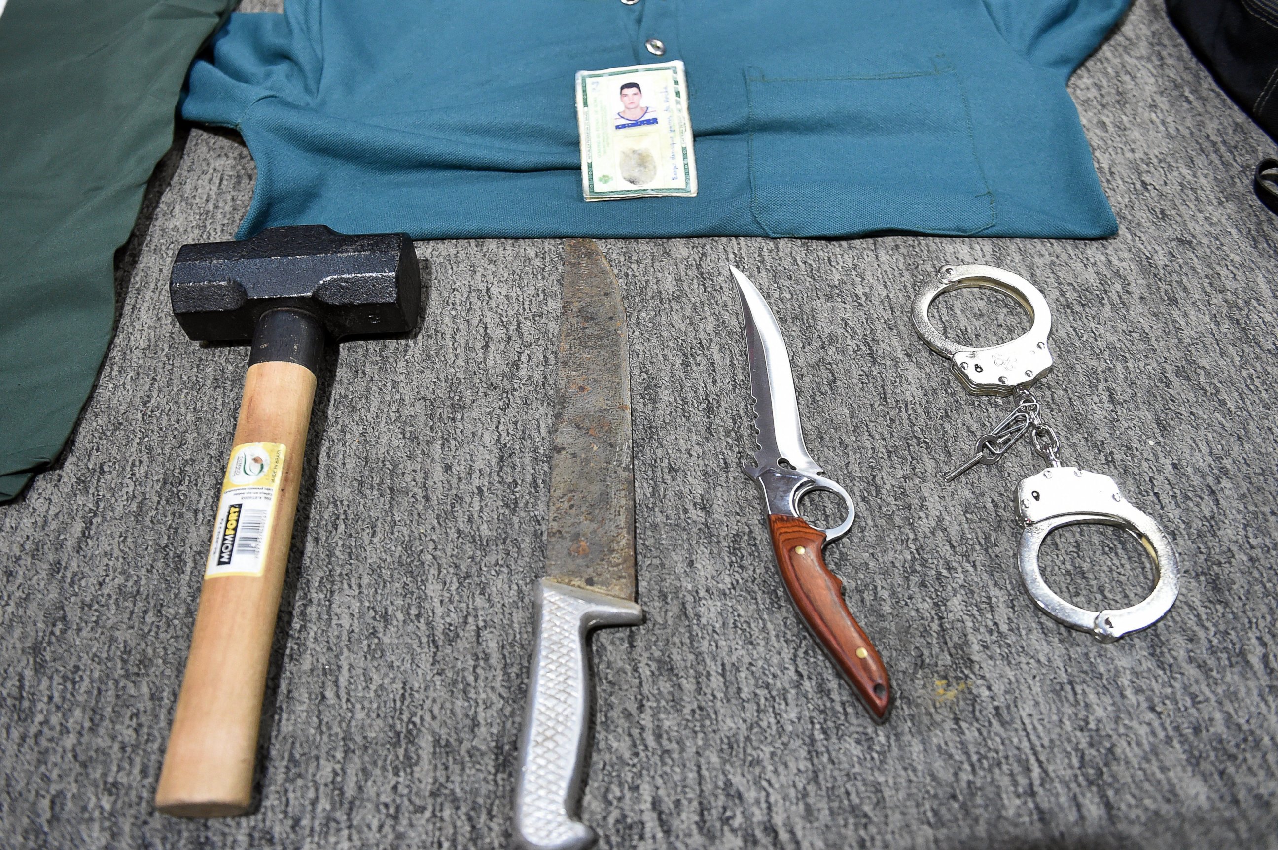 PHOTO: Picture of objects seized during the arrest of alleged serial killer Tiago Gomes da Rocha, suspected of killing 39 people, at the Department of Security in Goiania,Brazil, on Oct. 16, 2014.