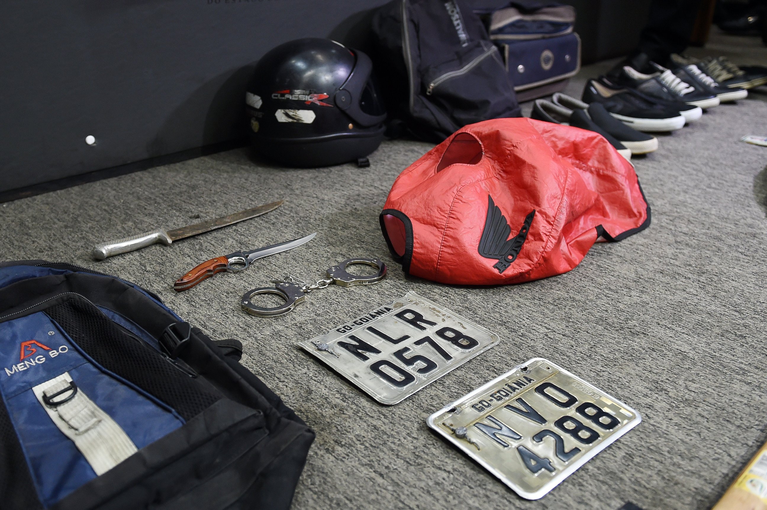 PHOTO: Picture of objects seized during the arrest of alleged serial killer Tiago Gomes da Rocha, suspected of killing 39 people, at the Department of Security in Goiania, Brazil, on Oct. 16, 2014. 